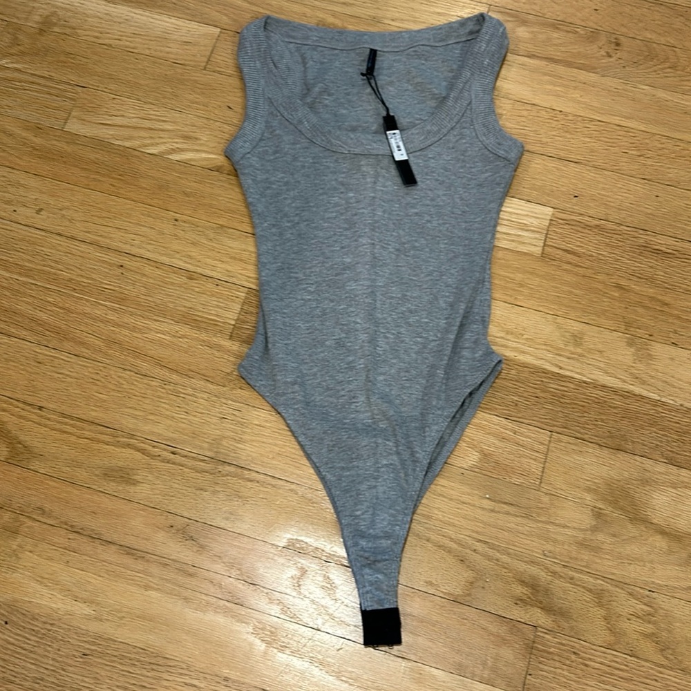 Gray Sleeveless Bodysuit